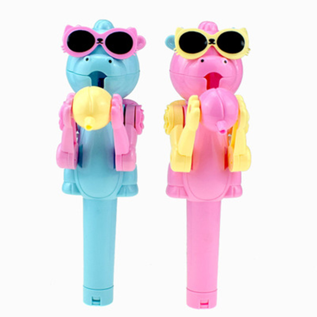 Binory Multicolor Creative Lollipops Artifact Funny Eating Lollipop Robot Holder Stand,Novelty Toy for Pets Kids Adults,Birthday Gifts for Children Boys Girls Pink 